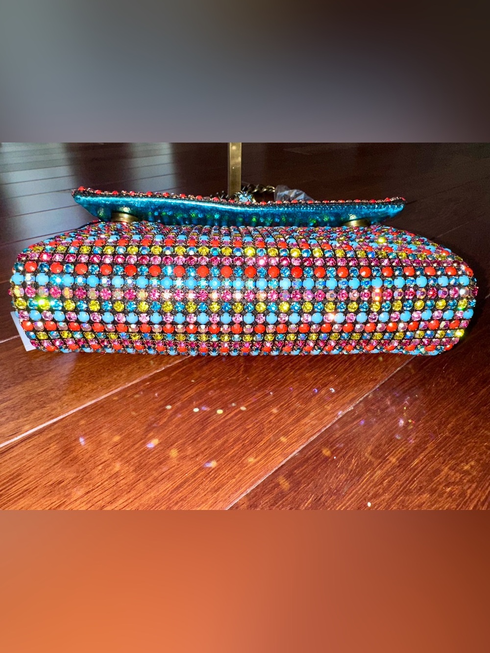 Kurt Geiger London Party Shoulder Bag with Multi-Color Crystals Dusty Included! - Picture 6 of 7